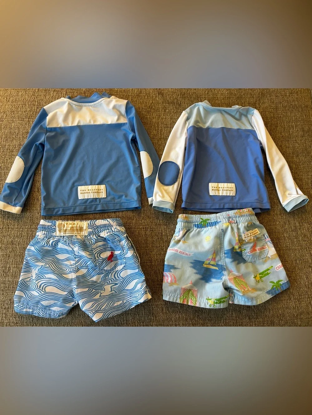 Kids Long Sleeve Rash Guard Swim Shirt - Light Blue (Set)